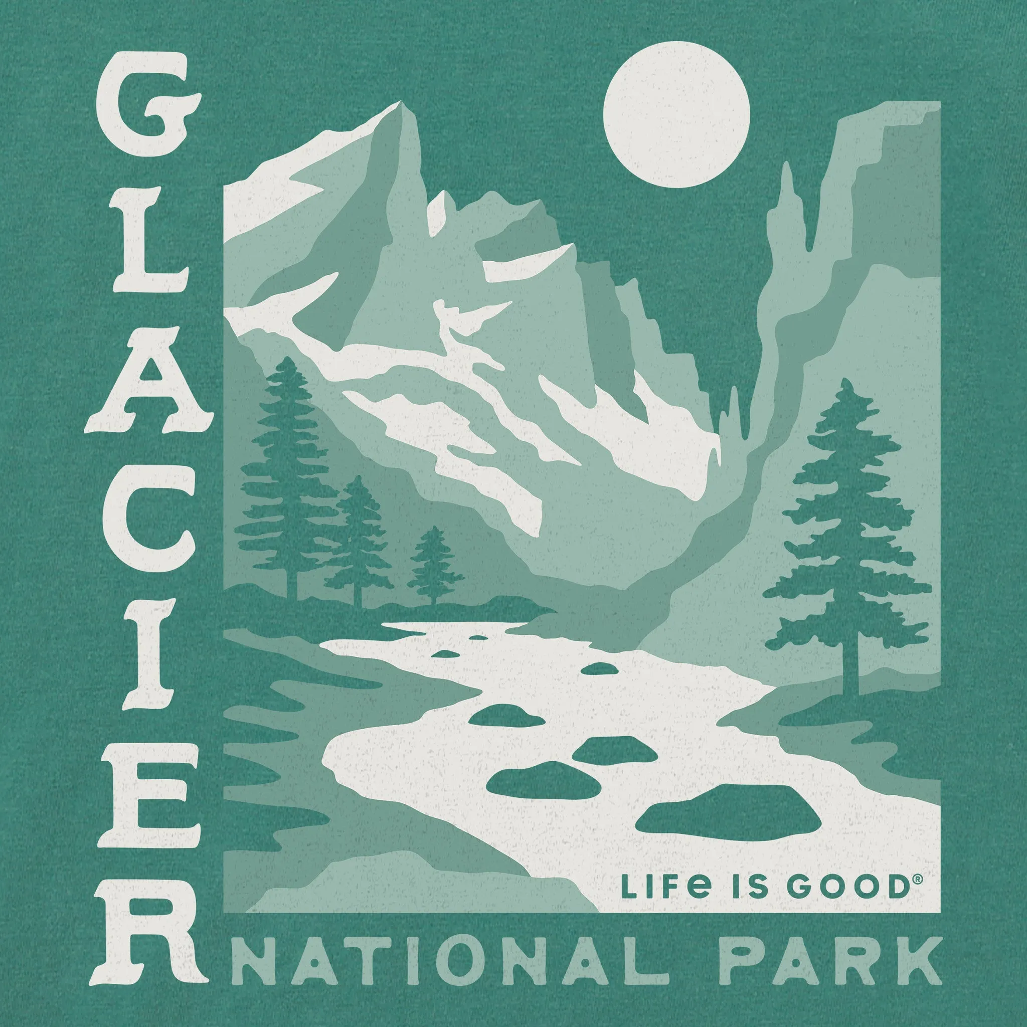 Women's Glacier National Park Simply True Fleece Crew LIFE IS GOOD