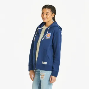 Women's Good Vibes Floral Diamond Simply True Fleece Zip Hoodie LIFE IS GOOD