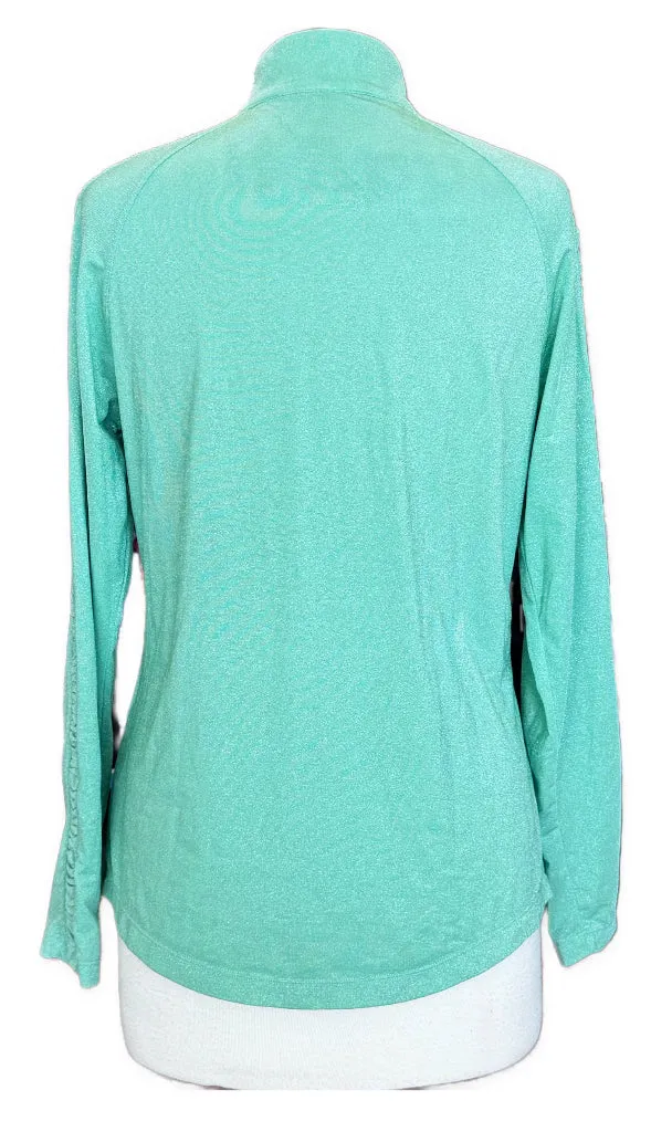 Women's Greg Norman Green Sparkle Solar XP Golf Top Size L MSP$85