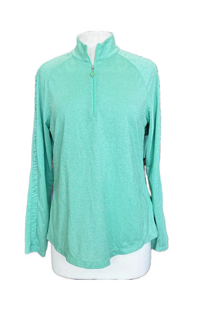 Women's Greg Norman Green Sparkle Solar XP Golf Top Size L MSP$85