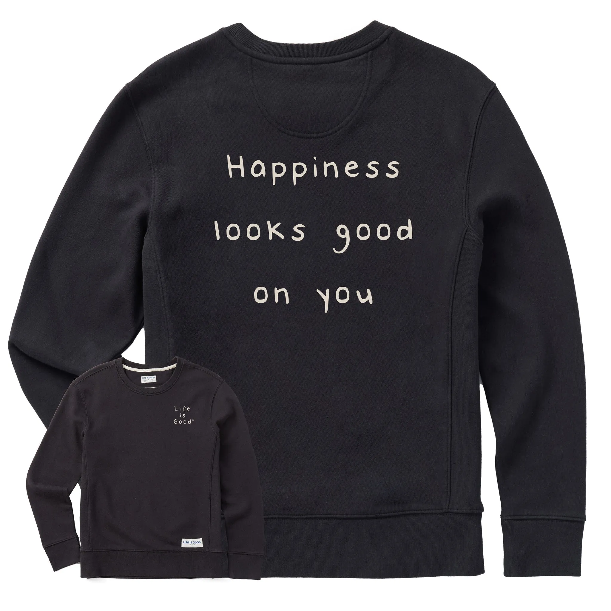 Women's Happiness Looks Good on You Simply True Crew LIFE IS GOOD