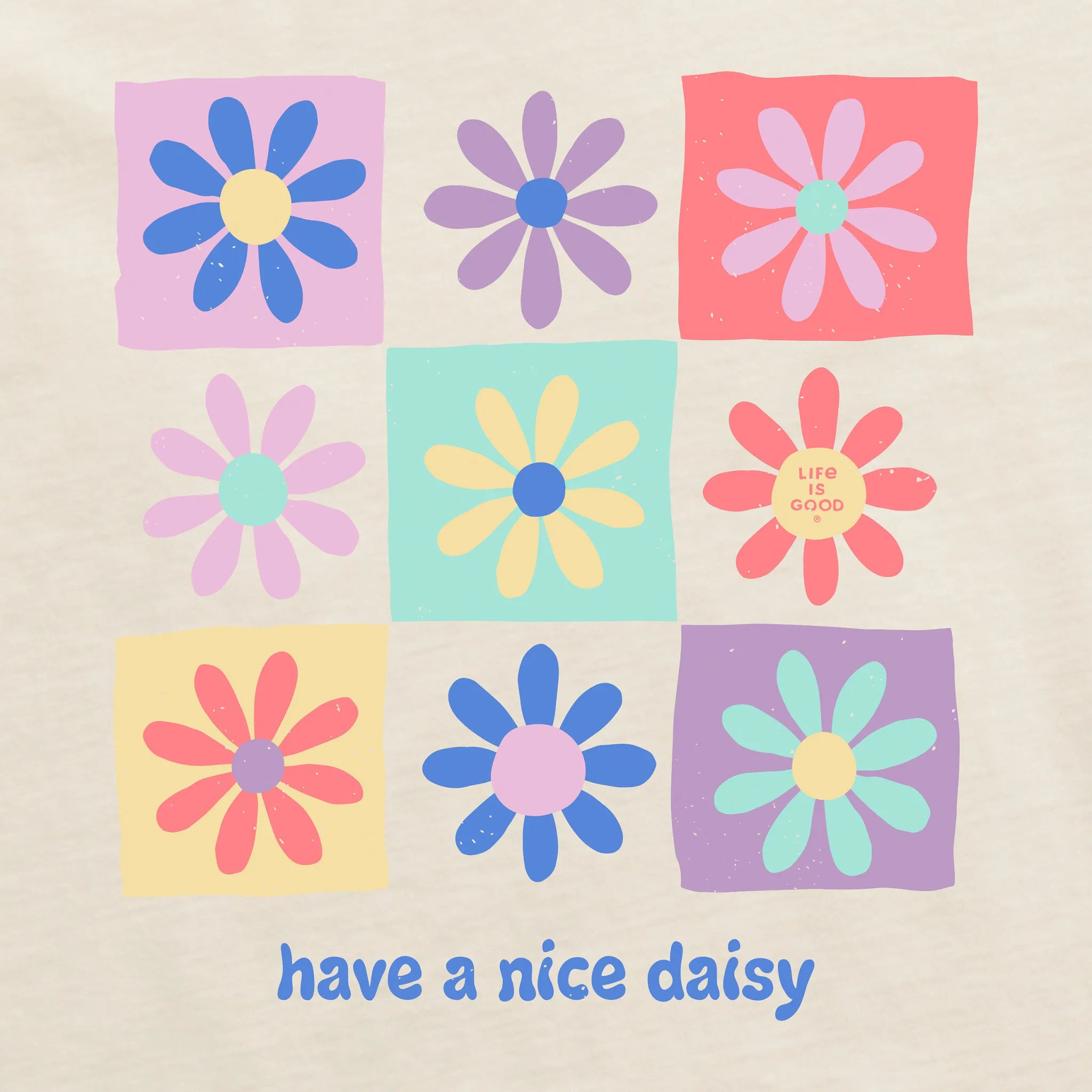 Women's Have a Nice Daisy Squares Simply True Fleece Zip Hoodie LIFE IS GOOD