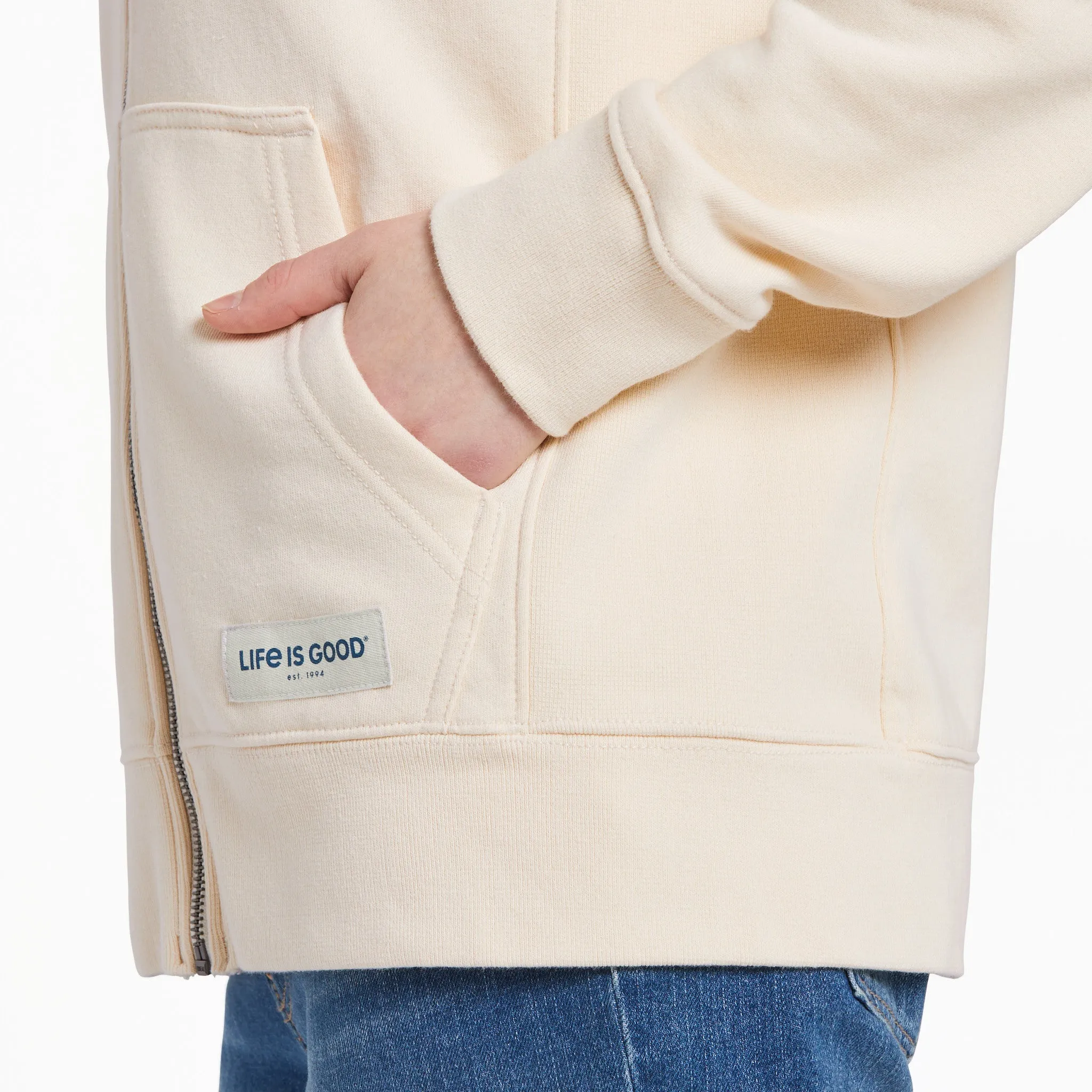 Women's Have a Nice Daisy Squares Simply True Fleece Zip Hoodie LIFE IS GOOD