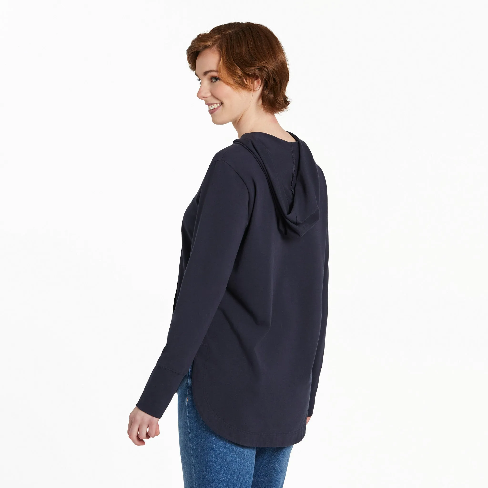 Women's Heart Rays Crusher-FLEX Hoodie Tunic LIFE IS GOOD