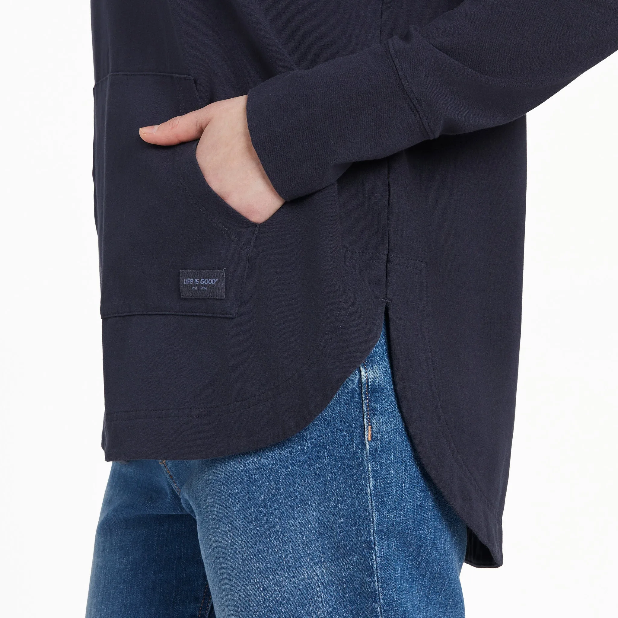 Women's Heart Rays Crusher-FLEX Hoodie Tunic LIFE IS GOOD