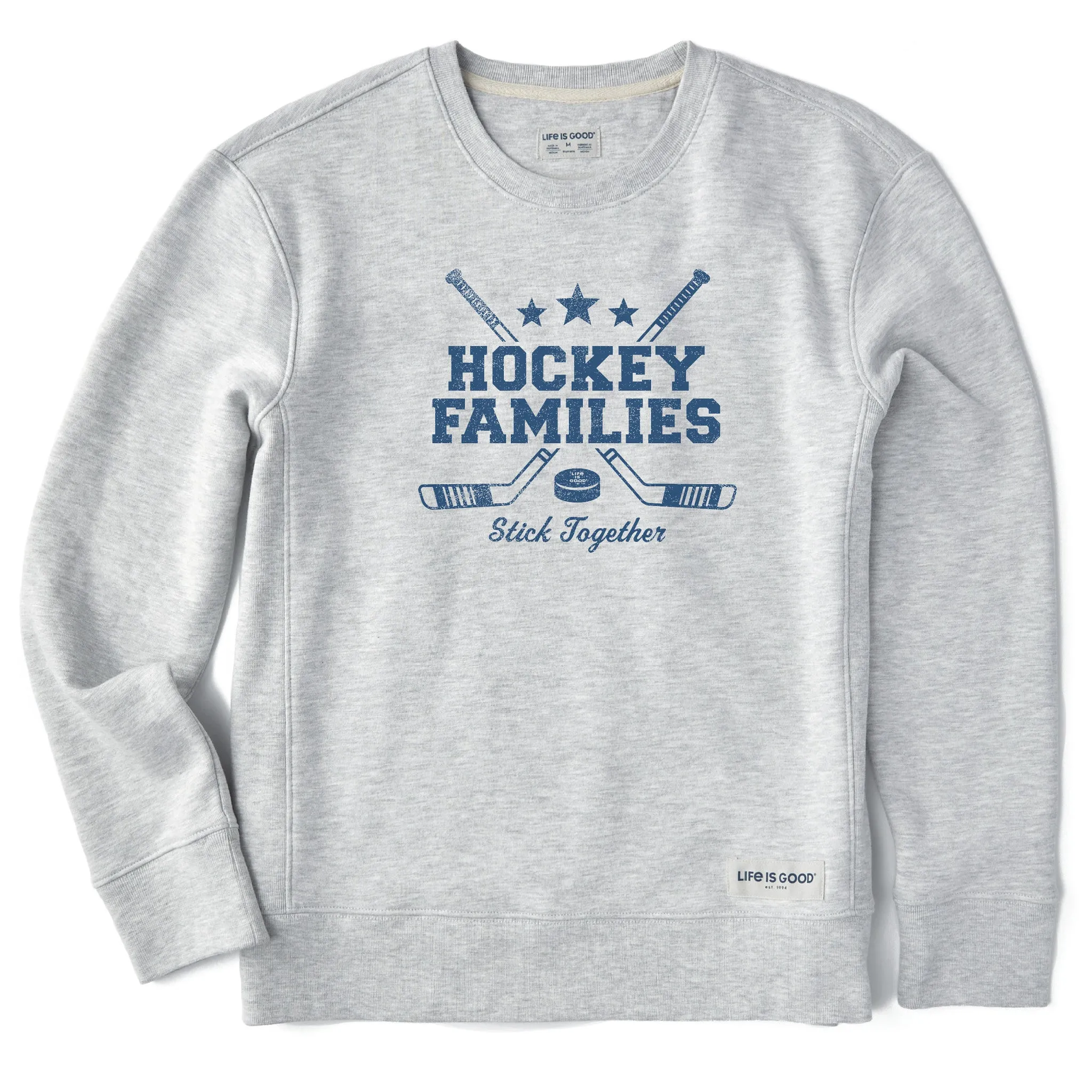 Women's Hockey Families Simply True Fleece Crew LIFE IS GOOD