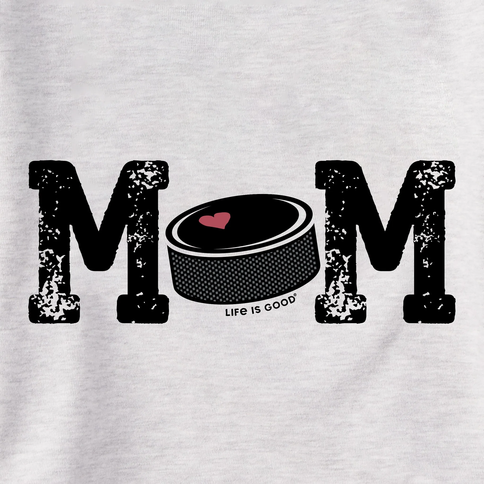 Women's Hockey Puck Mom Simply True Fleece Hoodie LIFE IS GOOD