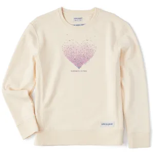 Women's Kindness is Free Evaporating Heart Simply True Crew LIFE IS GOOD
