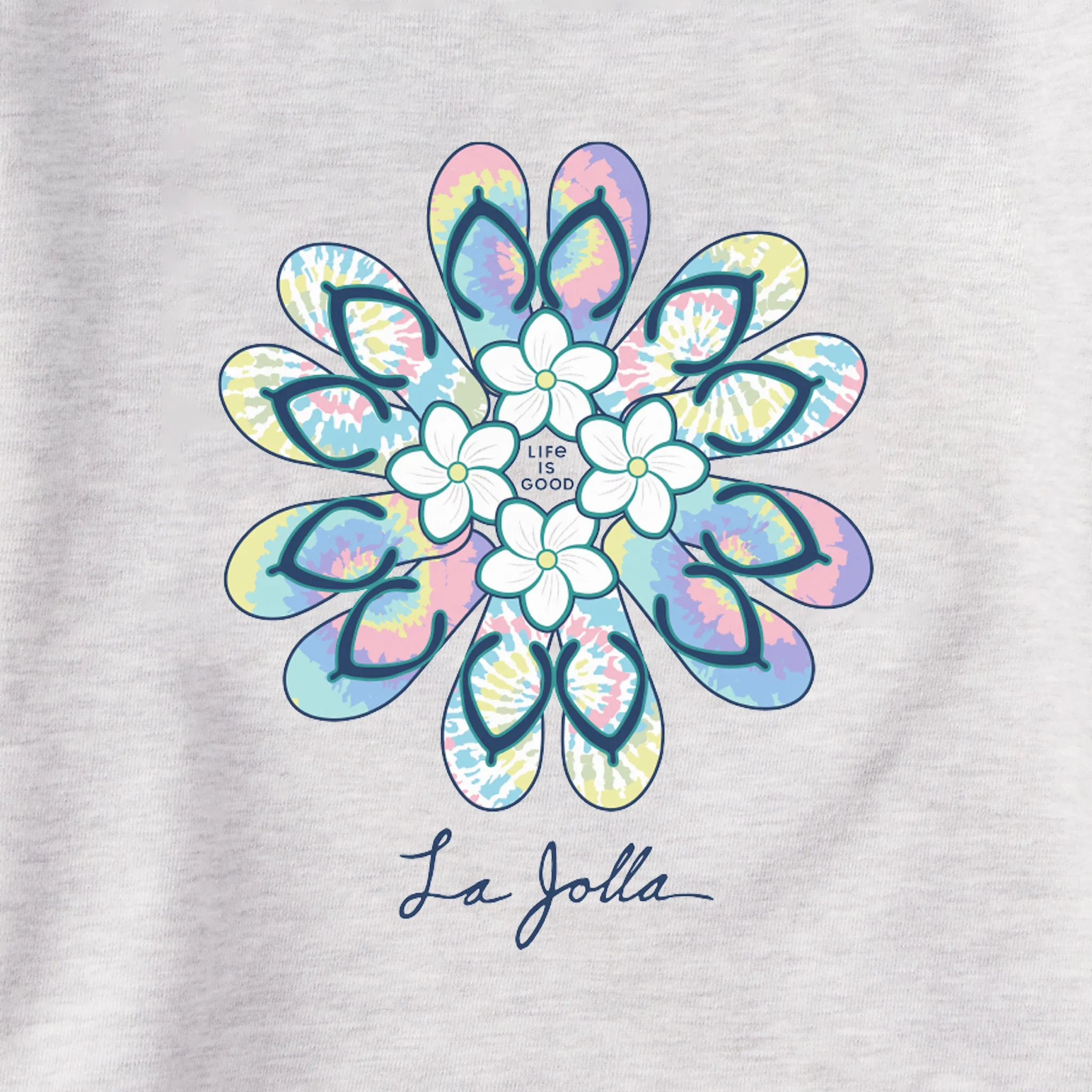 Women's La Jolla Flip Flop Flower Simply True Crew LIFE IS GOOD