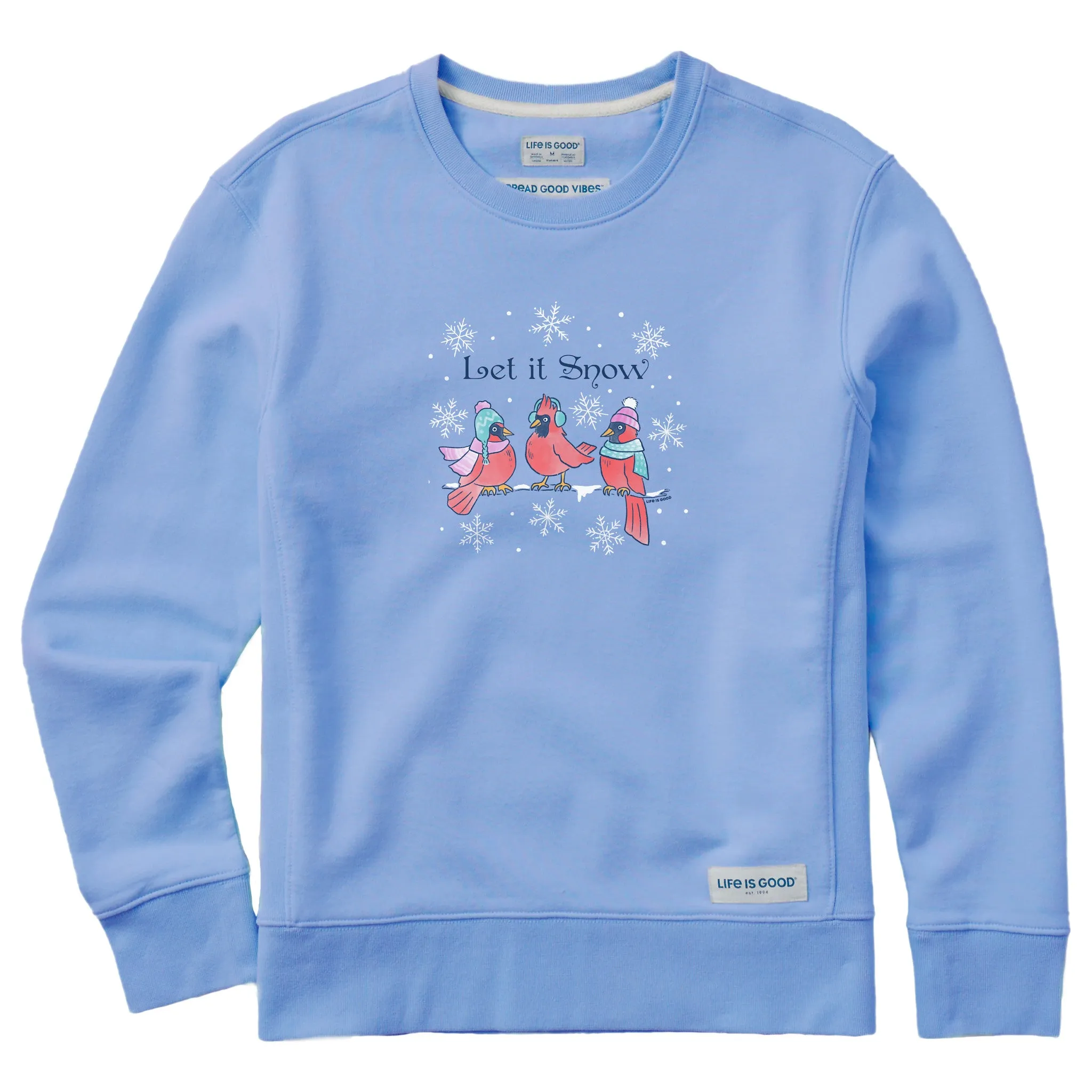 Women's Let it Snow Cardinals Simply True Crew LIFE IS GOOD