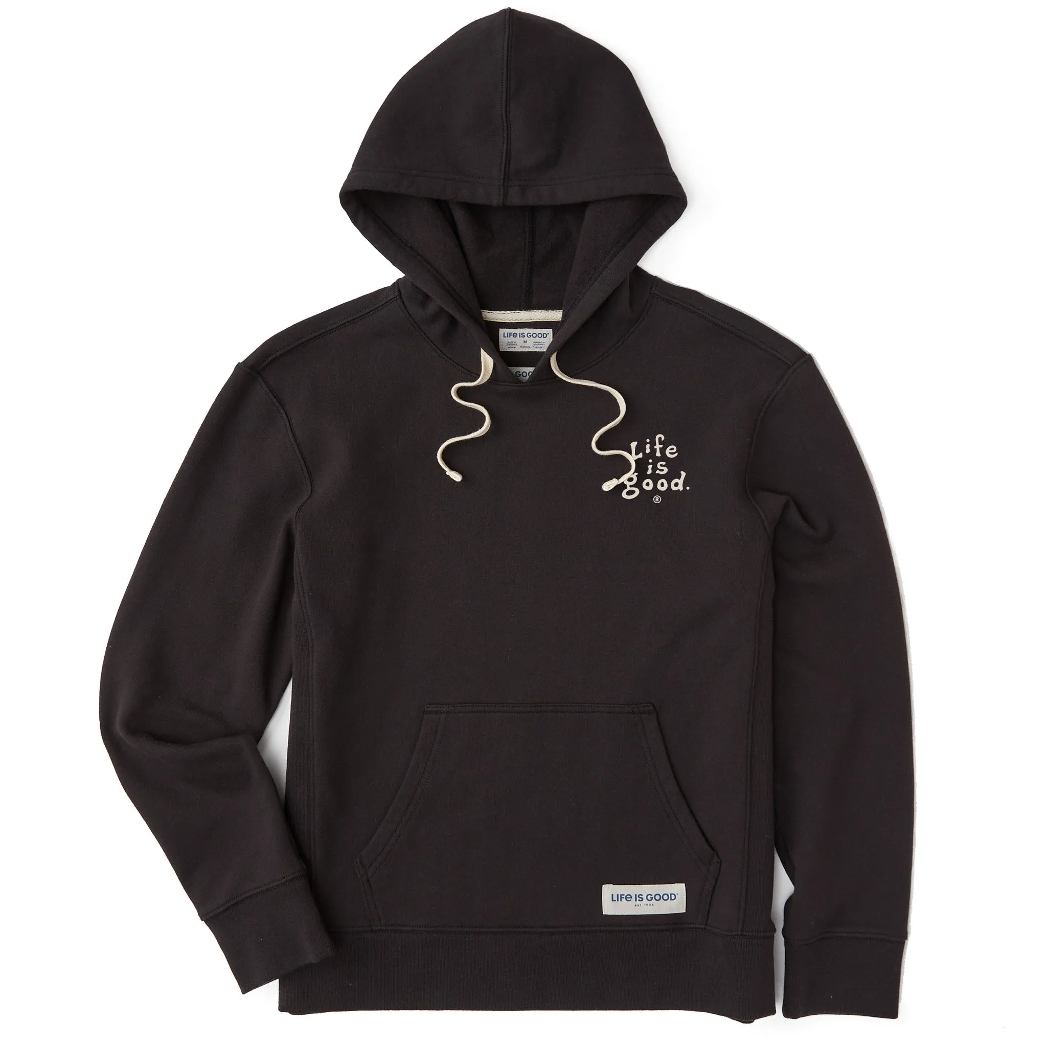 Women's LIG Vintage Wordmark Stacked Simply True Fleece Hoodie LIFE IS GOOD