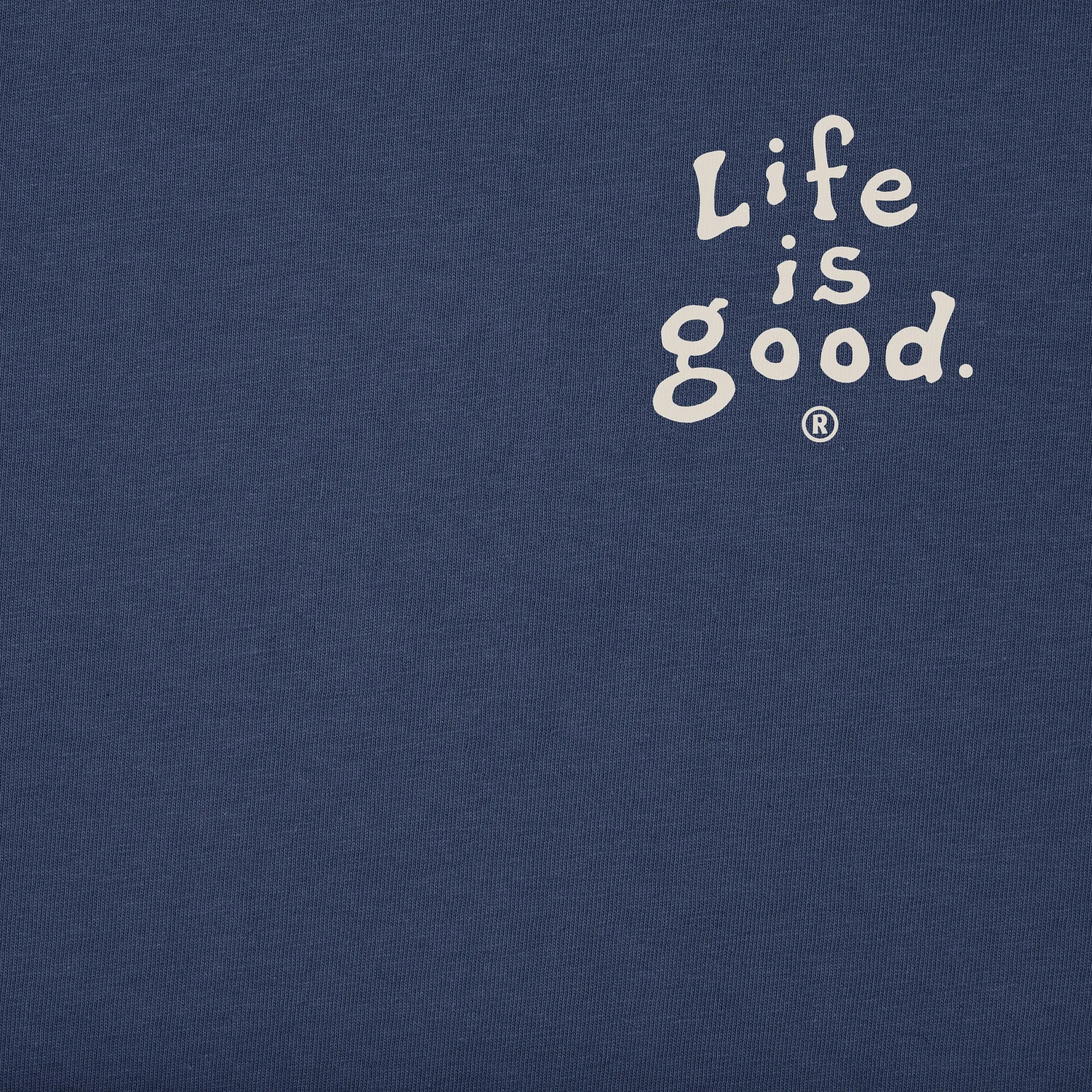 Women's LIG Vintage Wordmark Stacked Simply True Fleece Hoodie LIFE IS GOOD