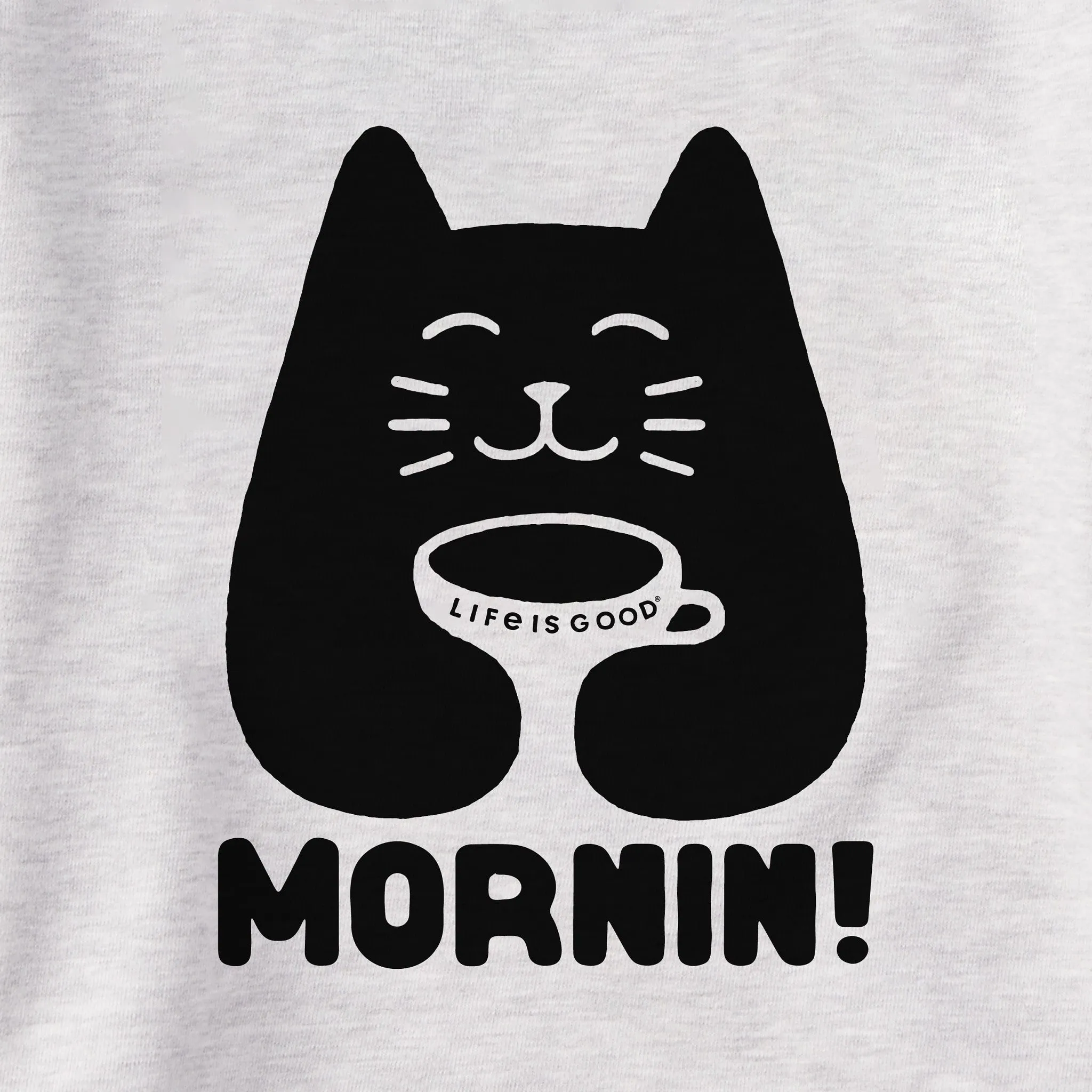 Women's Mornin Coffee Cat Simply True Fleece Hoodie LIFE IS GOOD