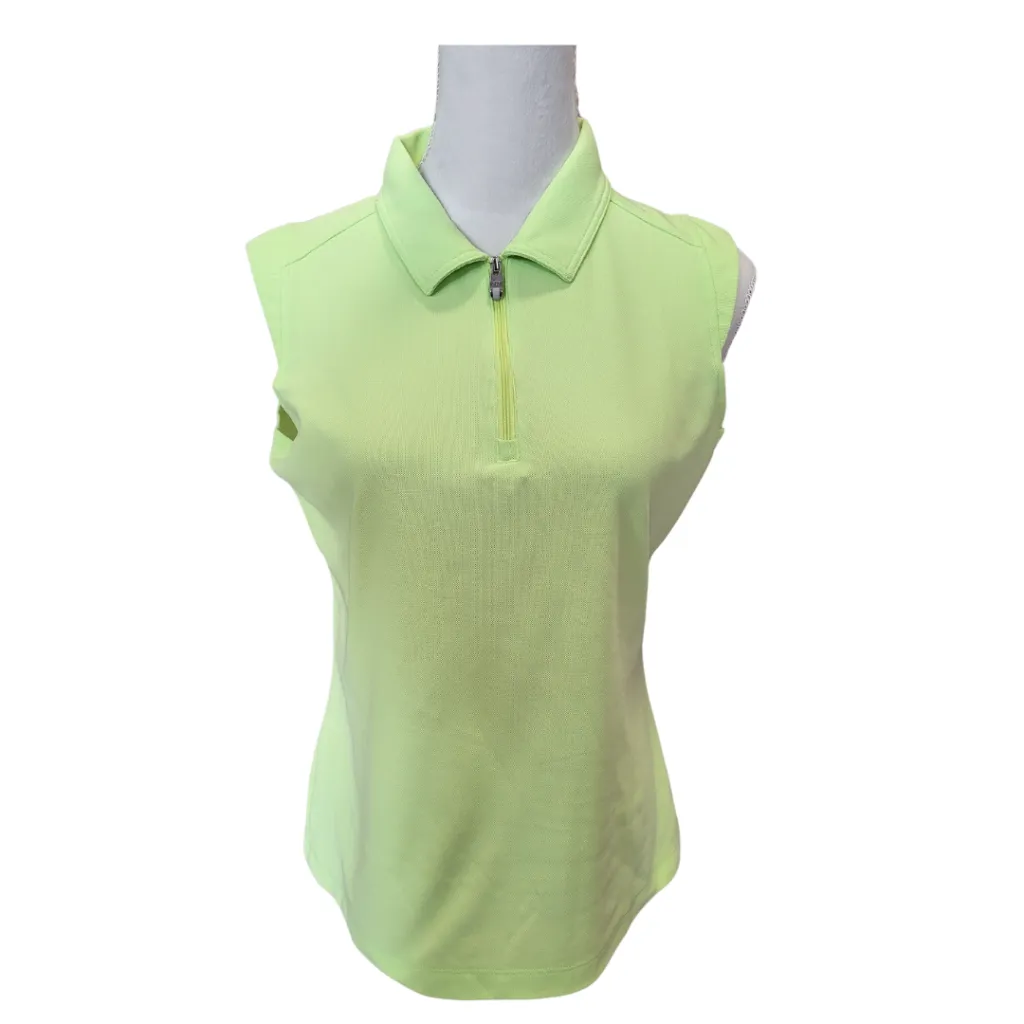 Women's Nivo Sport Lime Zip Sleeveless Golf Polo Size M MSP$74