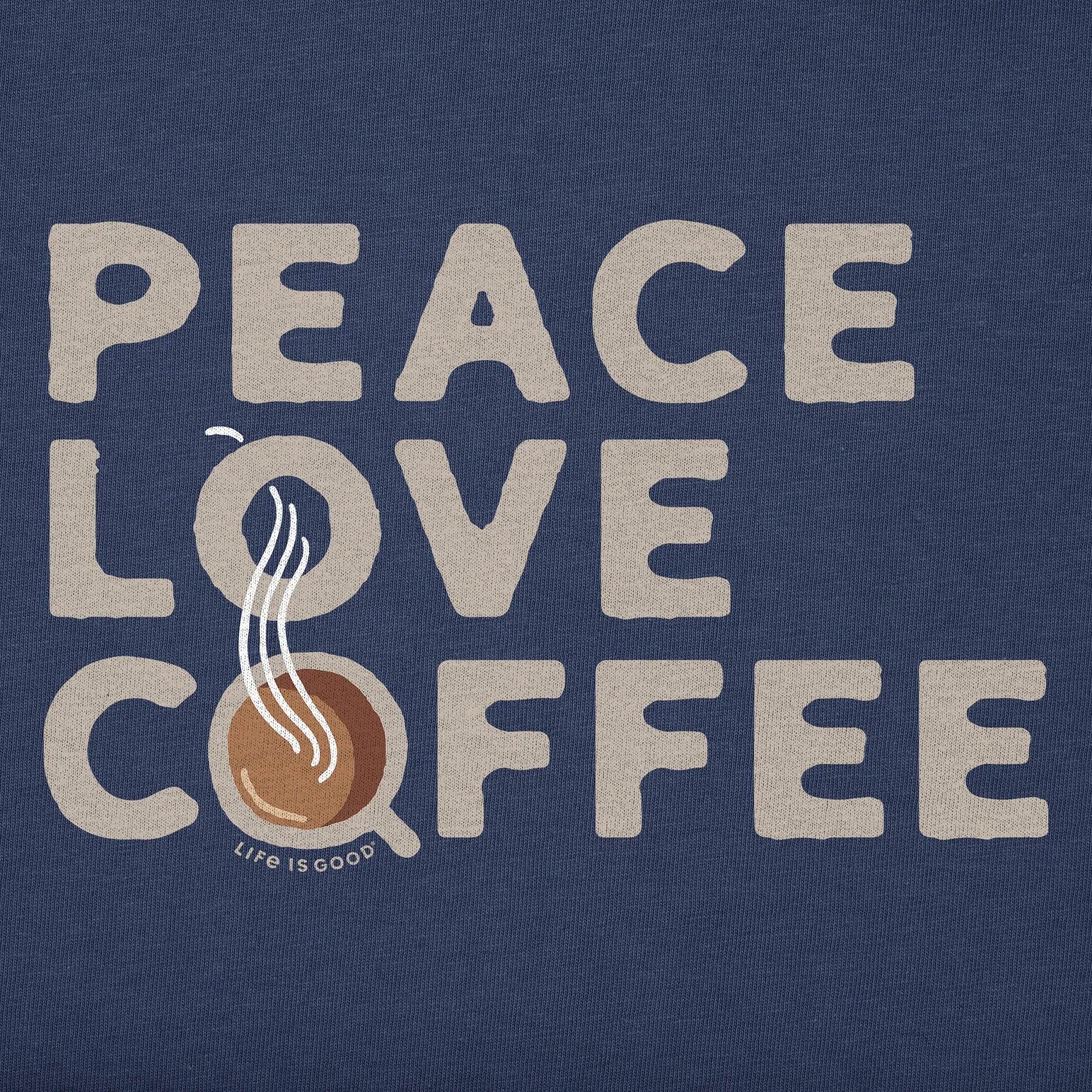 Women's Peace Love & Coffee Simply True Fleece Crew LIFE IS GOOD