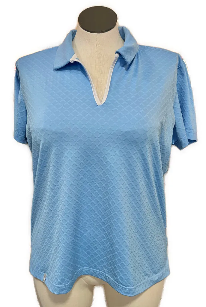 Women's Ping Light BLue Textured Golf Polo Size XXL MSp$76
