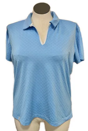 Women's Ping Light BLue Textured Golf Polo Size XXL MSp$76