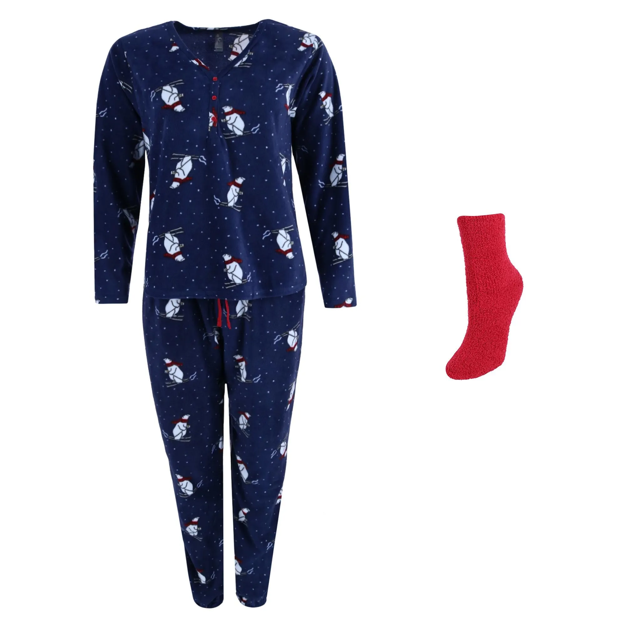 Women's Polar Bear Henley and Jogger Sleep Set