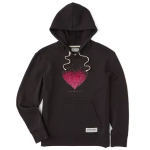 Women's Scattered Hearts Simply True Fleece Hoodie LIFE IS GOOD