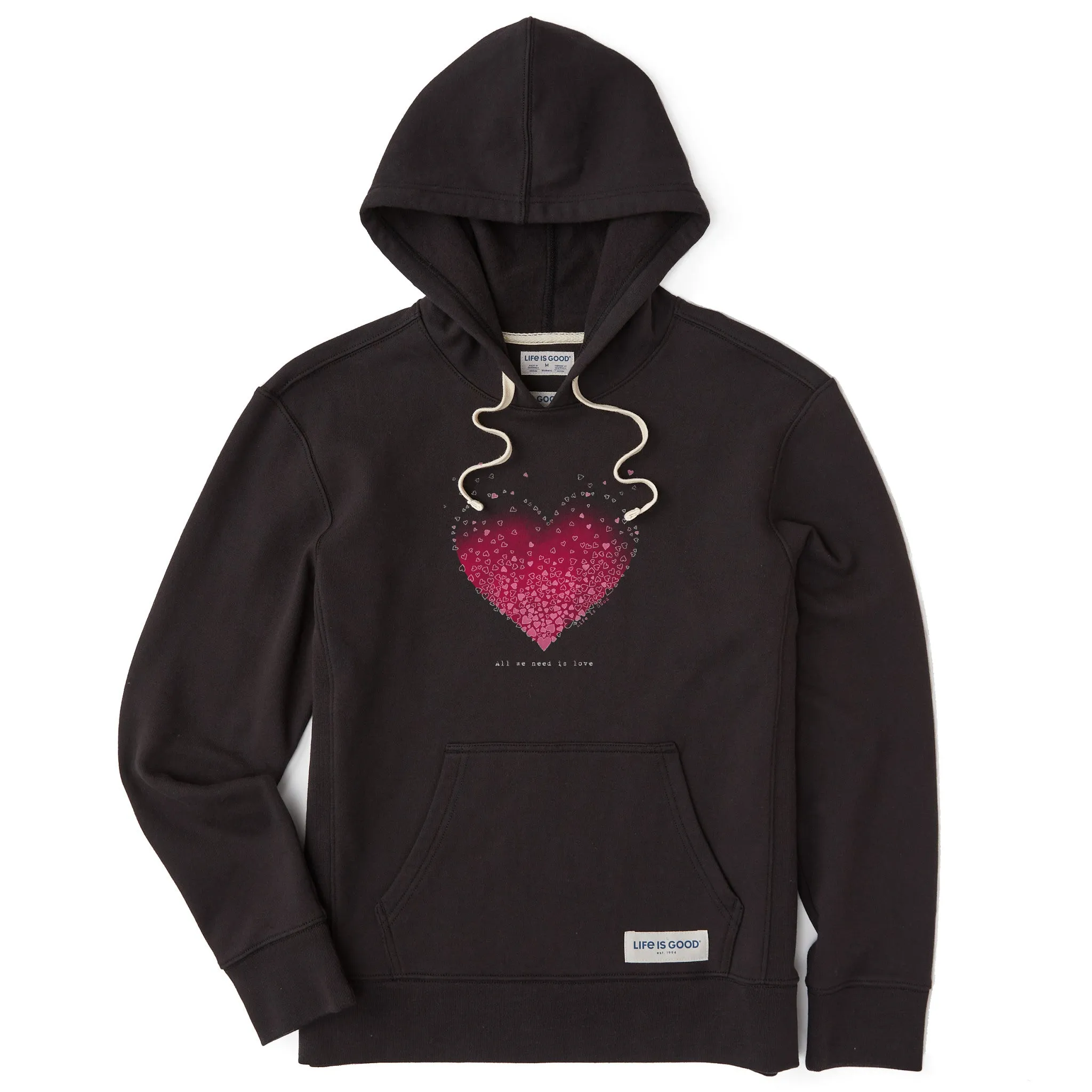 Women's Scattered Hearts Simply True Fleece Hoodie LIFE IS GOOD