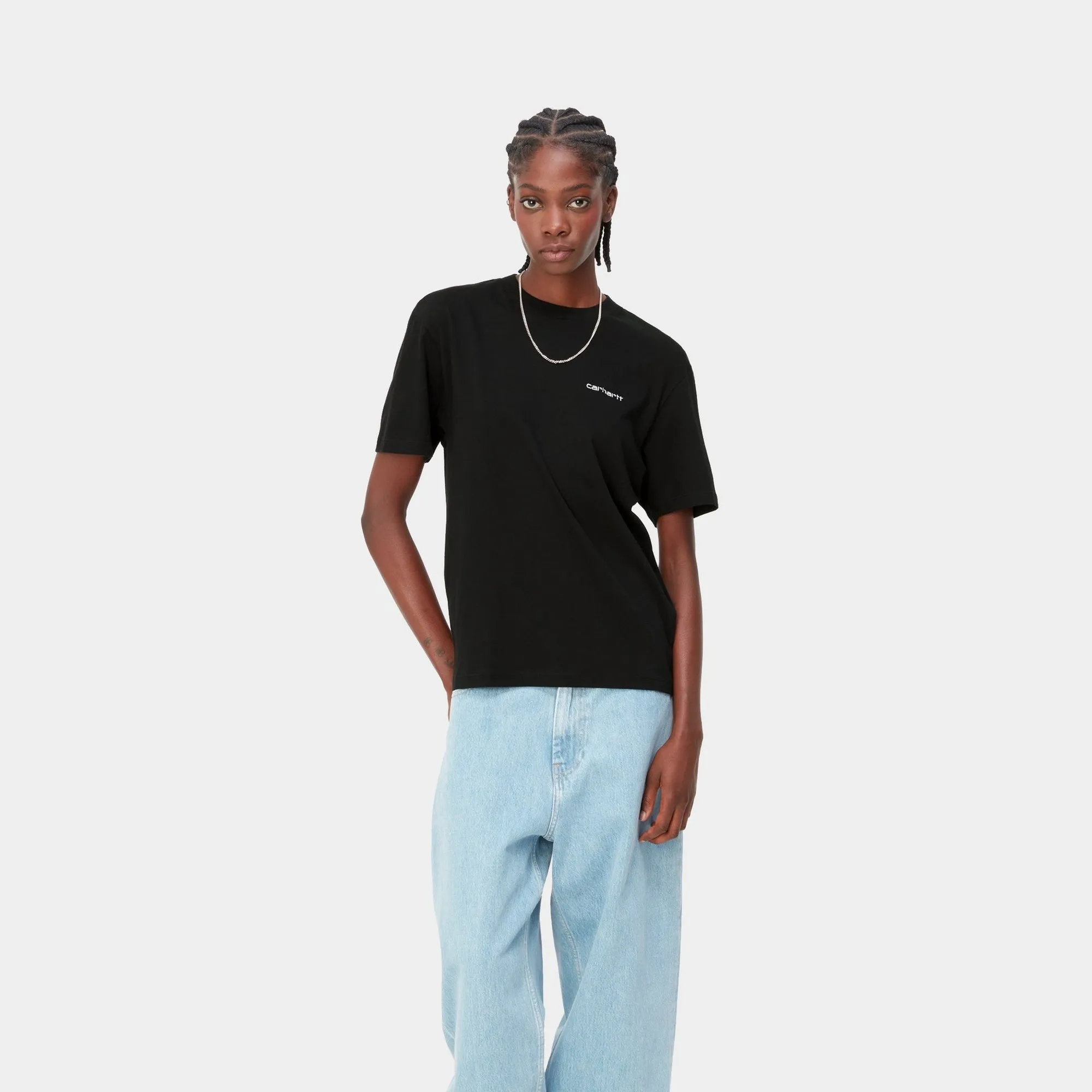 Women's Script Embroidery T-Shirt | Black Carhartt WIP