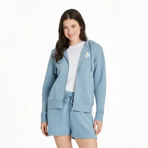 Women's Simple Daisy Good Vibes Fleece Zip Hoodie LIFE IS GOOD
