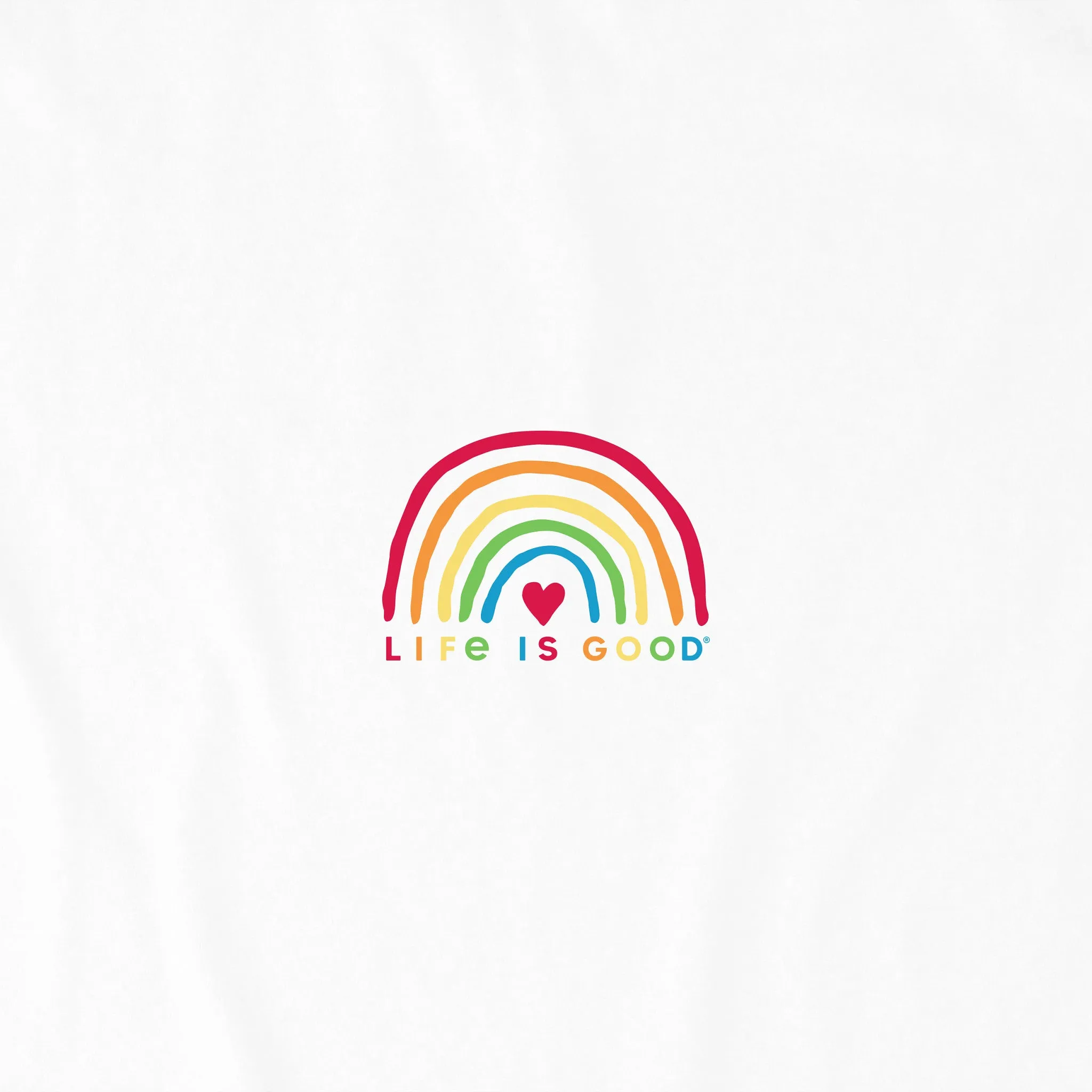 Women's Simple Rainbow Heart Simply True Fleece Hoodie LIFE IS GOOD