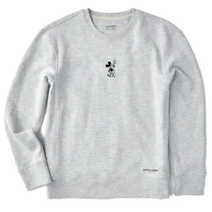 Women's Steamboat Willie Peace Mini Simply True Fleece Crew LIFE IS GOOD