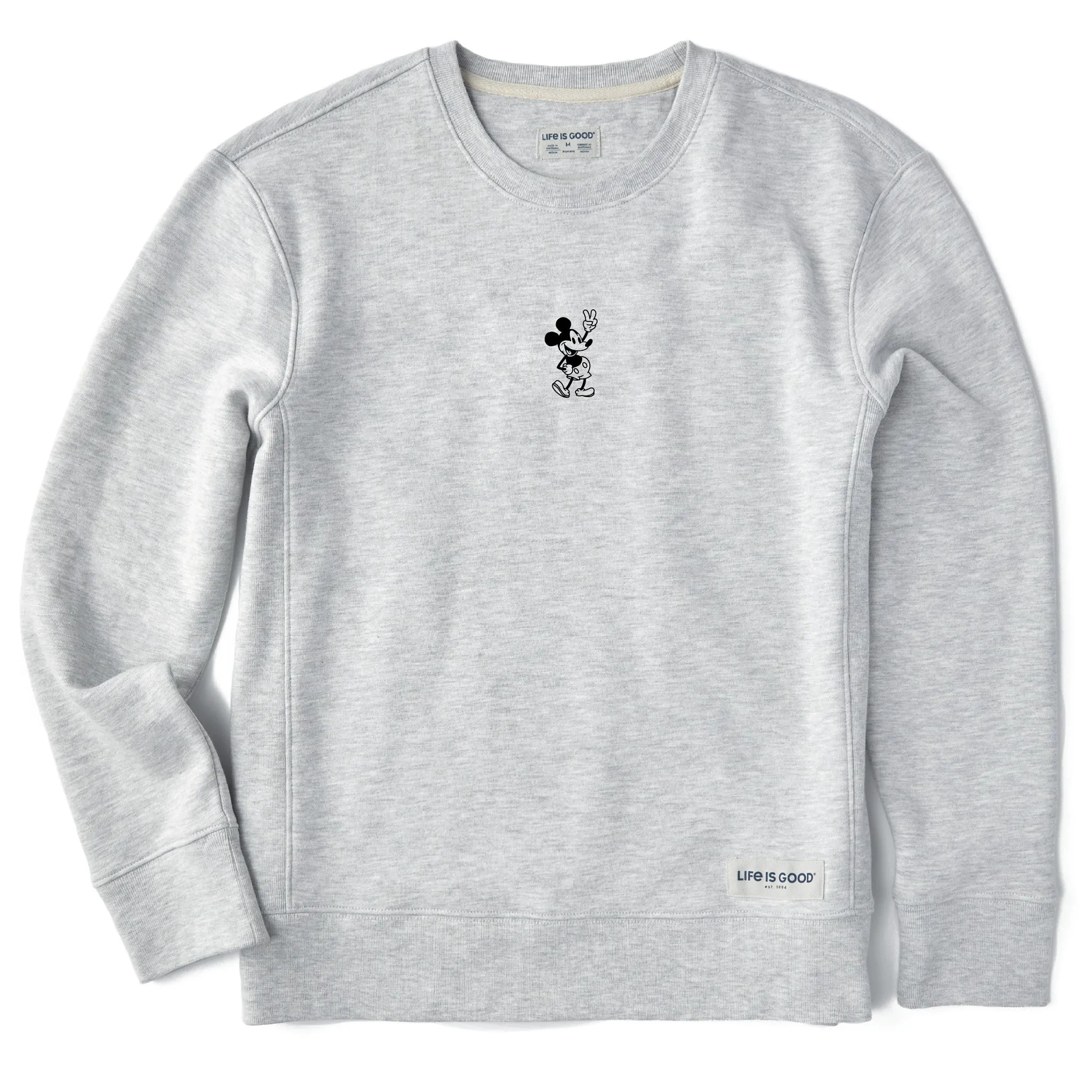 Women's Steamboat Willie Peace Mini Simply True Fleece Crew LIFE IS GOOD