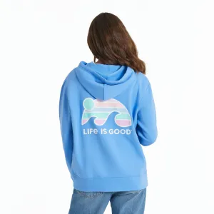 Women's Sunset Wave LIG Simply True Fleece Zip Hoodie LIFE IS GOOD