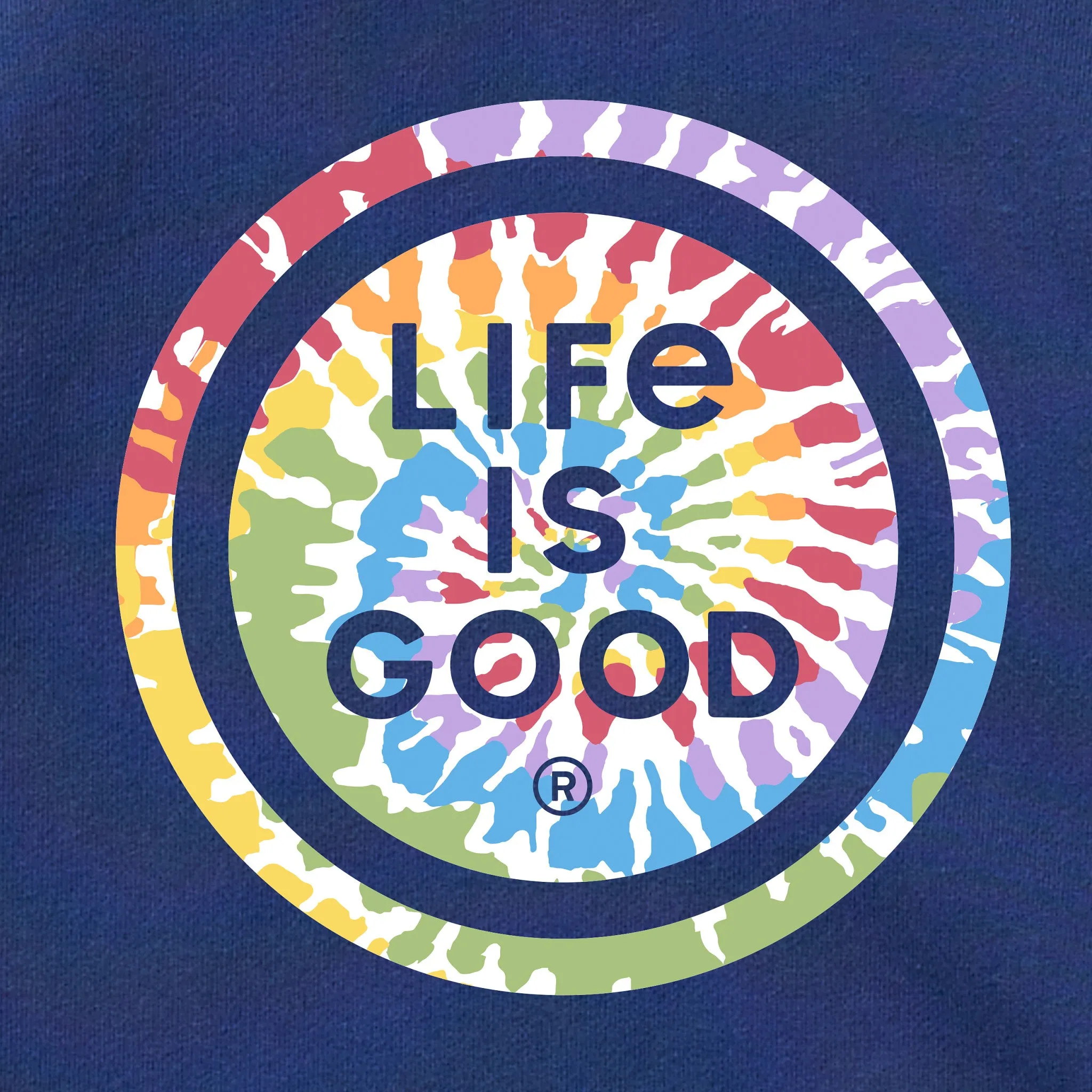 Women's Tie Dye Coin Simply True Fleece Crew LIFE IS GOOD
