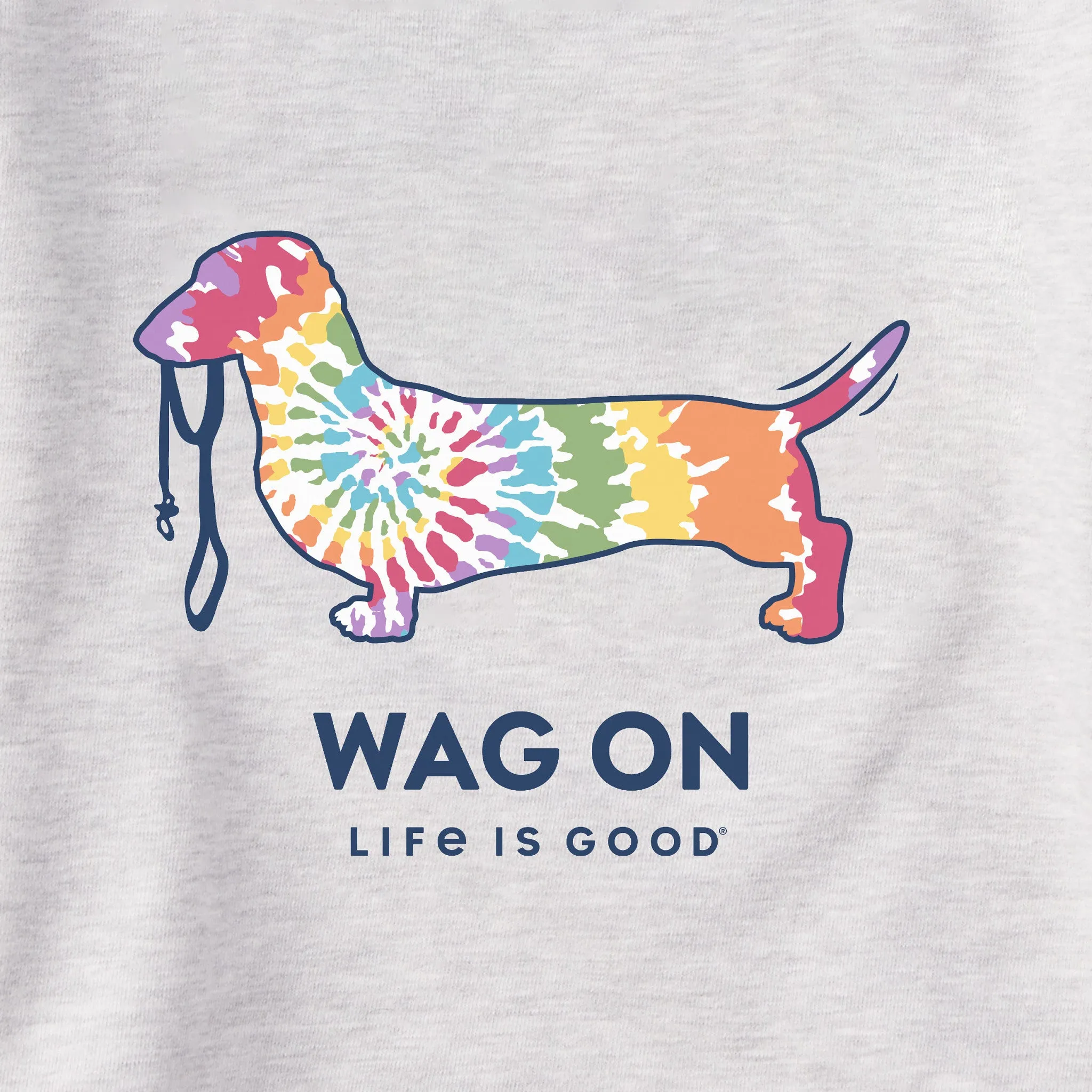Women's Tie Dye Dachshund Simply True Crew LIFE IS GOOD
