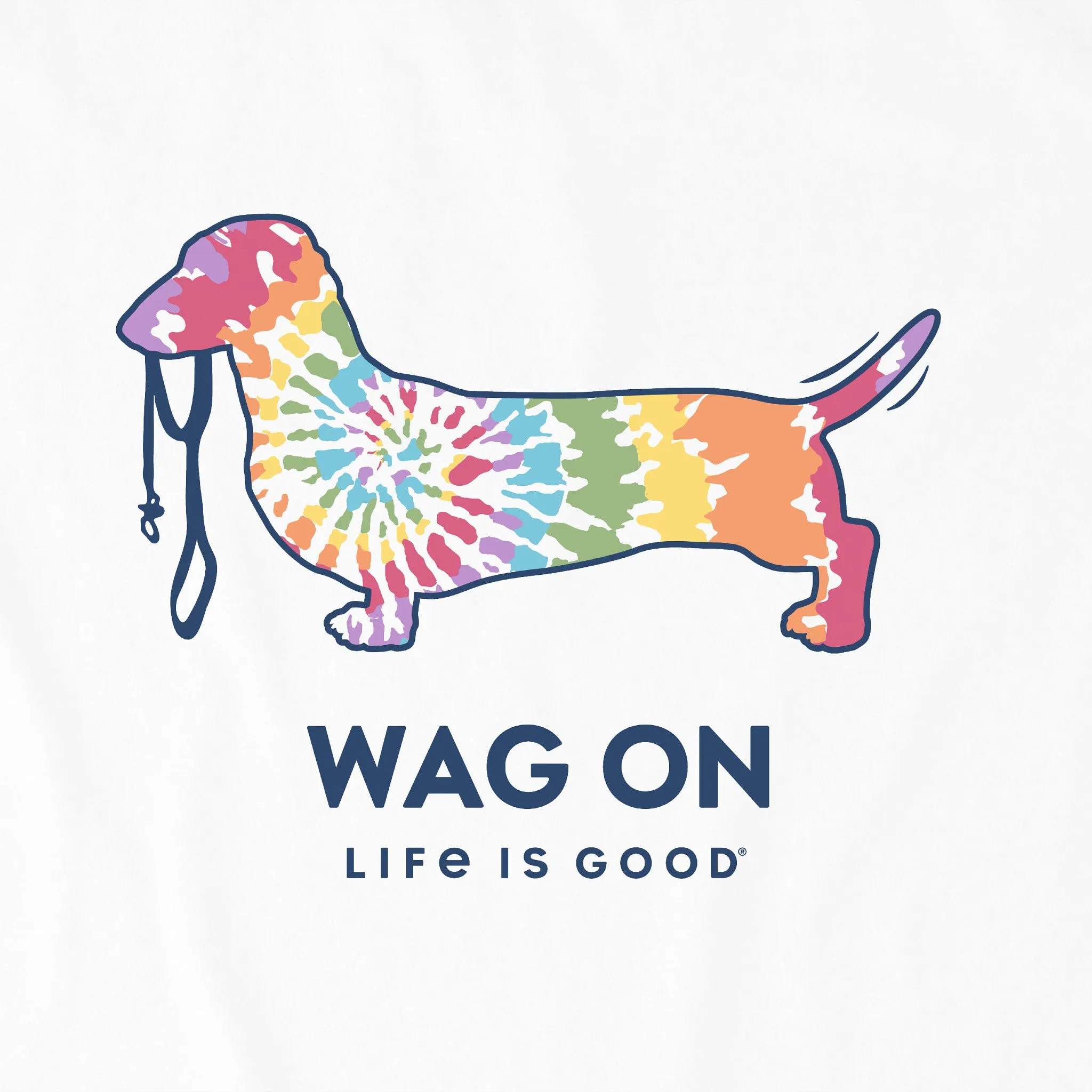 Women's Tie Dye Dachshund Simply True Crew LIFE IS GOOD