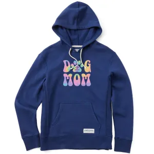 Women's Tie Dye Dog Mom Simply True Fleece Hoodie LIFE IS GOOD
