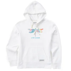 Women's Tie Dye Dragonfly Simply True Fleece Hoodie LIFE IS GOOD