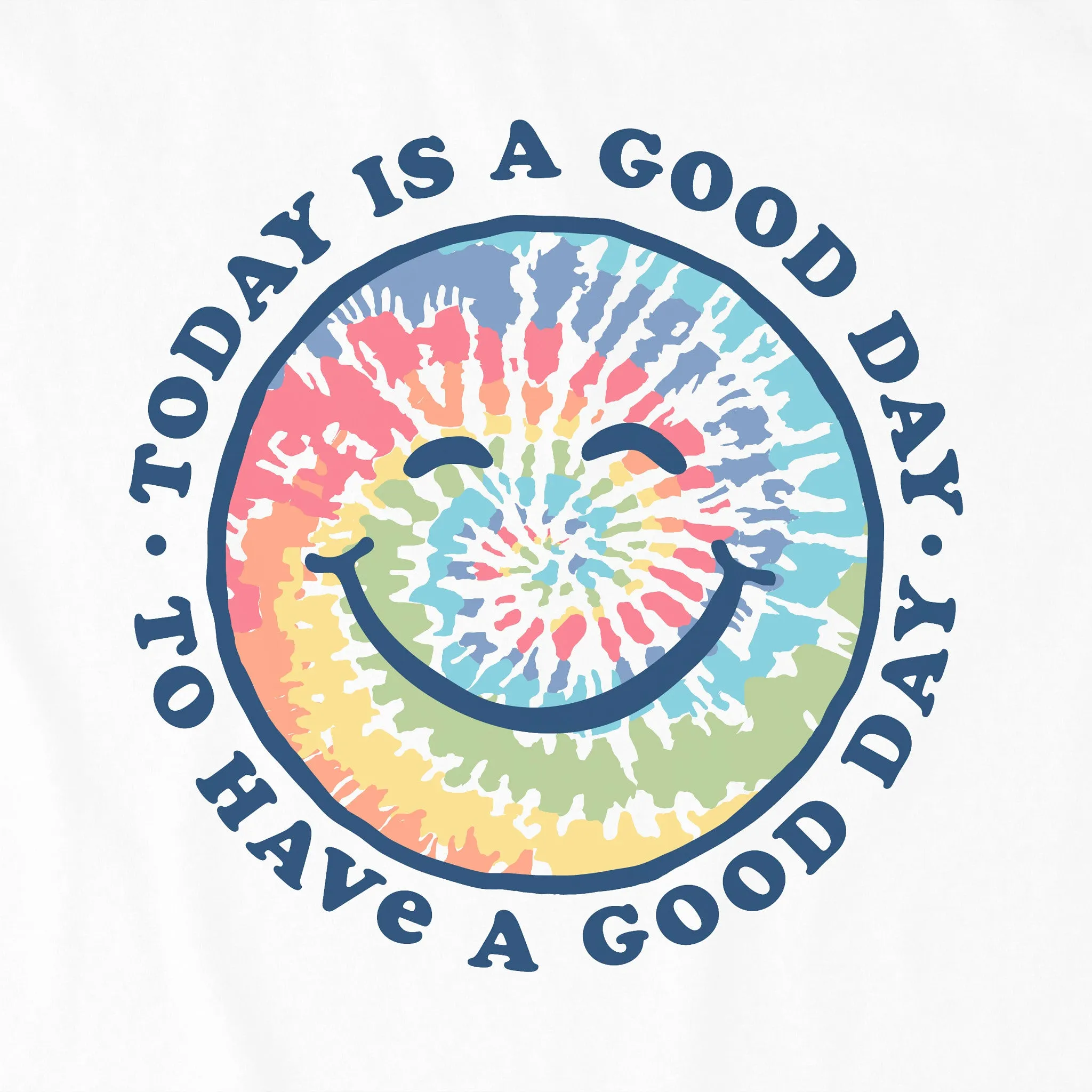 Women's Tie Dye Smile Good Day Simply True Fleece Hoodie LIFE IS GOOD