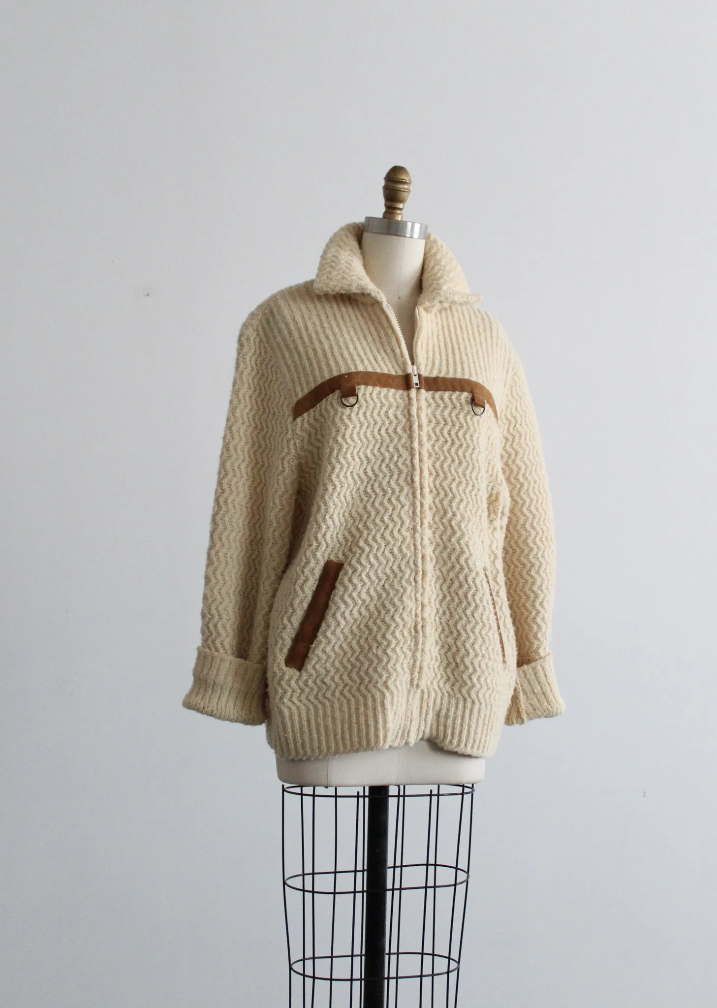 wool fisherman cardigan 1919 Vintage