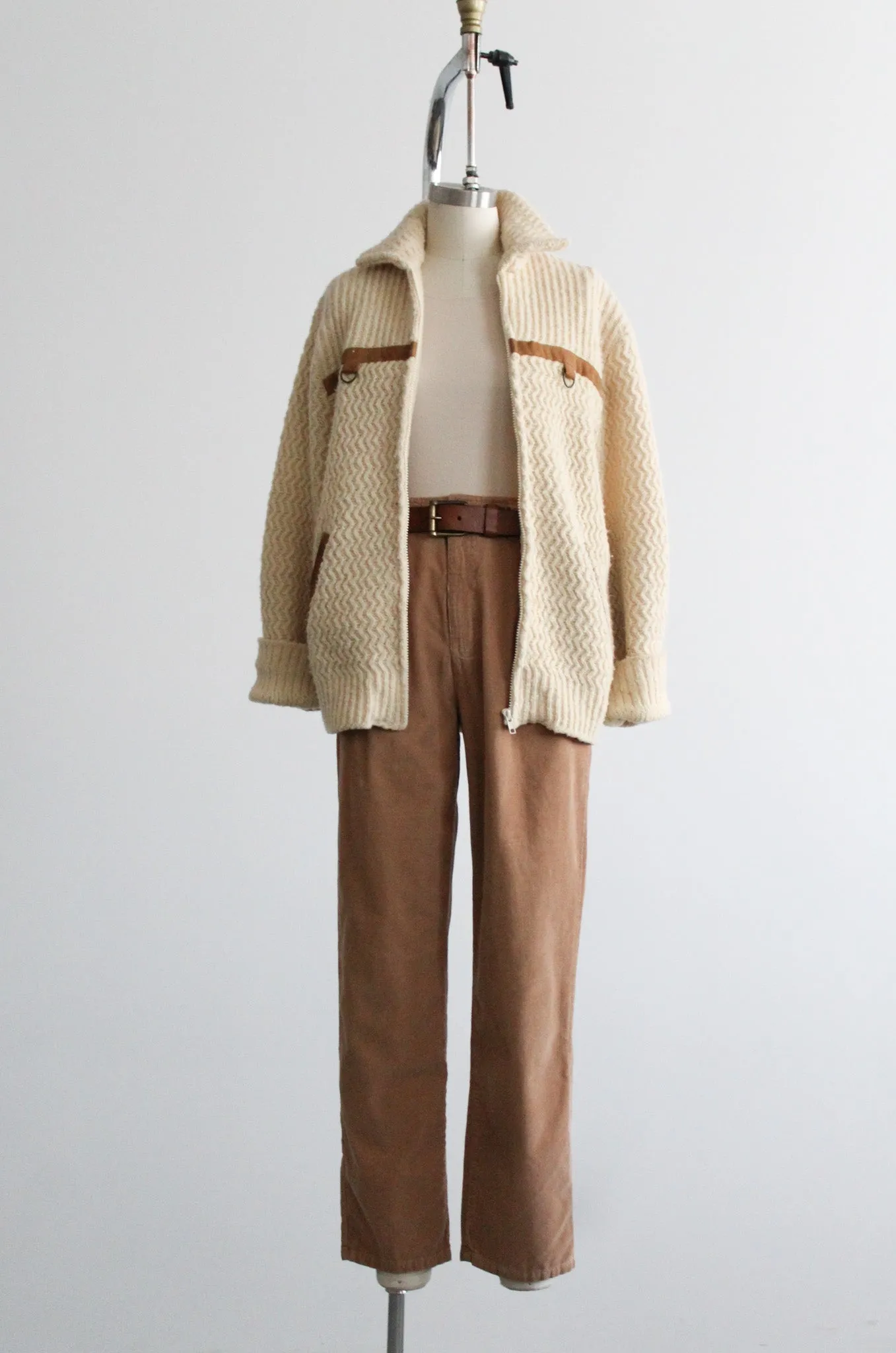 wool fisherman cardigan 1919 Vintage