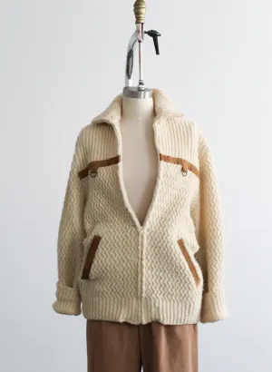 wool fisherman cardigan 1919 Vintage