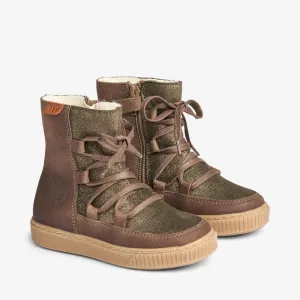 Woolie Tex Lace Shine - taupe Wheat