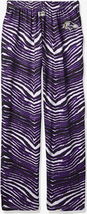 Zubaz Baltimore Ravens NFL Men's Zebra Left Hip Logo Lounge Pant